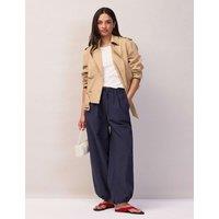RO&ZO Cotton Rich Drawstring Parachute Trousers Navy