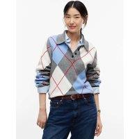 Tommy Hilfiger Cotton Blend Argyle Polo Jumper Grey Mix