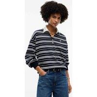 Tommy Hilfiger Pure Cotton Striped Rugby Shirt Blue Mix