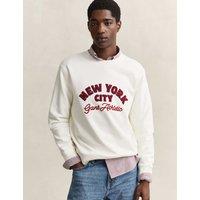 GANT Pure Cotton New York City Slogan Sweatshirt Cream