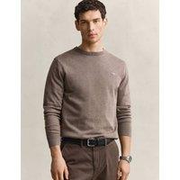 GANT Pure Cotton Crew Neck Jumper Brown
