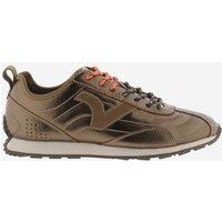 Victoria Leather Lace Up Metallic Trainers Brown