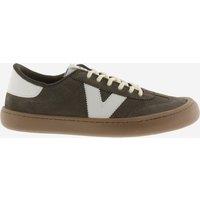 Victoria Wide Fit Leather Lace Up Trainers Khaki