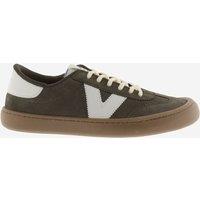 Victoria Wide Fit Leather Lace Up Trainers Khaki