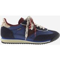 Victoria Double Lace Suede Panel Trainers Blue