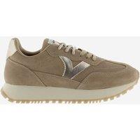 Victoria Viento Suede Lace Up Trainers Beige