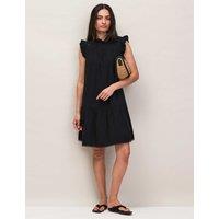 RO&ZO Pure Cotton Frill Detail Mini Dress Black