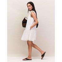 RO&ZO Pure Cotton Broderie Mini Shift Dress White