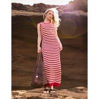 RO&ZO Pure Cotton Striped Knitted Midaxi Column Dress Red Mix