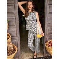 RO&ZO Cotton Rich Checked Slim Fit Trousers Black Mix