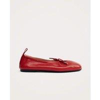 Alohas Rosalind Leather Bow Flat Ballet Pumps Red