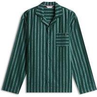 Tommy Hilfiger Pure Cotton Striped Pyjama Shirt Green Mix