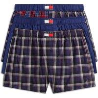 Tommy Hilfiger 3 Pack Heritage Print Pure Woven Cotton Boxers Navy Mix