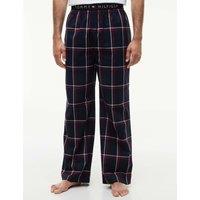 Tommy Hilfiger Original Pure Cotton Checked Pyjama Bottoms Navy Mix