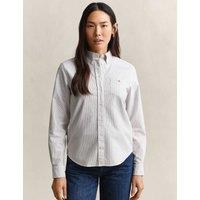 GANT Pure Cotton Striped Oxford Shirt Brown Mix