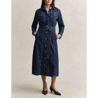 GANT Pure Cotton Denim Midi Shirt Dress Denim