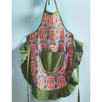 ELEANOR BOWMER Electric Coast Palm Tree Pure Cotton Apron Multi