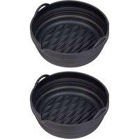 Tala Set of 2 Round Silicone 22cm Air Fryer Liners Black
