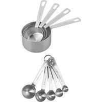 Tala Set of 5 Measuring Spoons & 4 Measuring Cups Silver