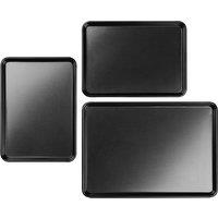 Tala 3 Piece Carbon Steel Baking Tray Set Black
