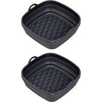 Tala Set of 2 Square Silicone 21cm Air Fryer Liners Black