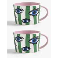 ELEANOR BOWMER Set of 2 Electric Coast Eye Mugs Multi