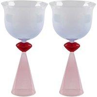 ELEANOR BOWMER Set of 2 Wine Glasses Pink Mix