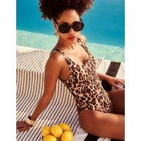 Boux Avenue Animal Print Scoop Neck Swimsuit Brown Mix