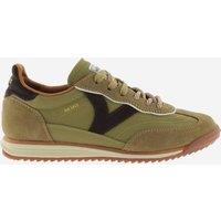 Victoria Saturno Leather Lace Up Trainers Olive