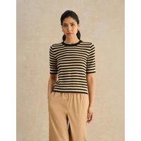 HOBBS Knitted Striped T-Shirt Black Mix