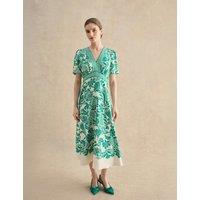 HOBBS Printed Midi Waisted Dress Multi