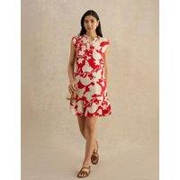 HOBBS Floral Mini Tiered Dress Red Mix
