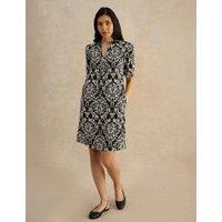 HOBBS Printed Knee Length Shift Dress Black Mix