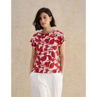 HOBBS Pure Cotton Floral Top Red Mix