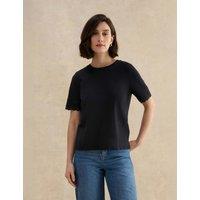 HOBBS Pure Cotton Broderie T-Shirt Blue