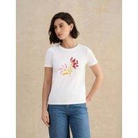 HOBBS Pure Cotton Floral T-Shirt White Mix