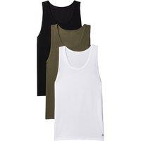 Calvin Klein 3 Pack Cotton Rich Vests Khaki Mix