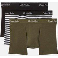 Calvin Klein 3 Pack Icon Cotton Stretch Relaxed Trunks Khaki Mix