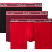 Calvin Klein 3 Pack Icon Cotton Rich Stretch Trunks Red Mix