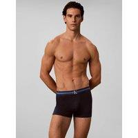 Calvin Klein 3 Pack Cotton Rich Graphic Monogram Trunks Blue Mix