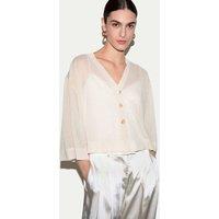 Jigsaw Textured Sheer Cardigan Soft White