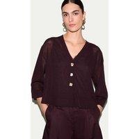 Jigsaw Textured Sheer Cardigan Dark Purple