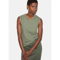 Jigsaw Pure Cotton Striped Tank Top Green Mix