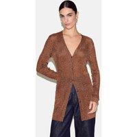 Jigsaw Metallic Longline Cardigan Bronze