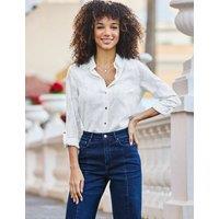 SOSANDAR Sheer Floral Shirt White