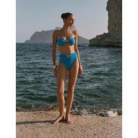 4th & Reckless High Leg Bikini Bottoms Blue