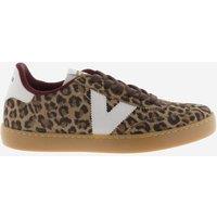 Victoria Suede Leopard Print Trainers Brown