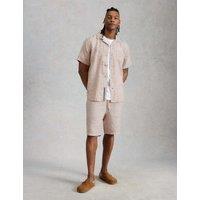White Stuff Pure Linen Striped Short Sleeve Shirt Natural Mix