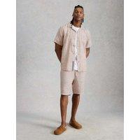 White Stuff Pure Linen Striped Short Sleeve Shirt Natural Mix