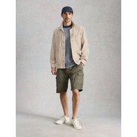 White Stuff Cotton Linen Blend Overshirt Tan